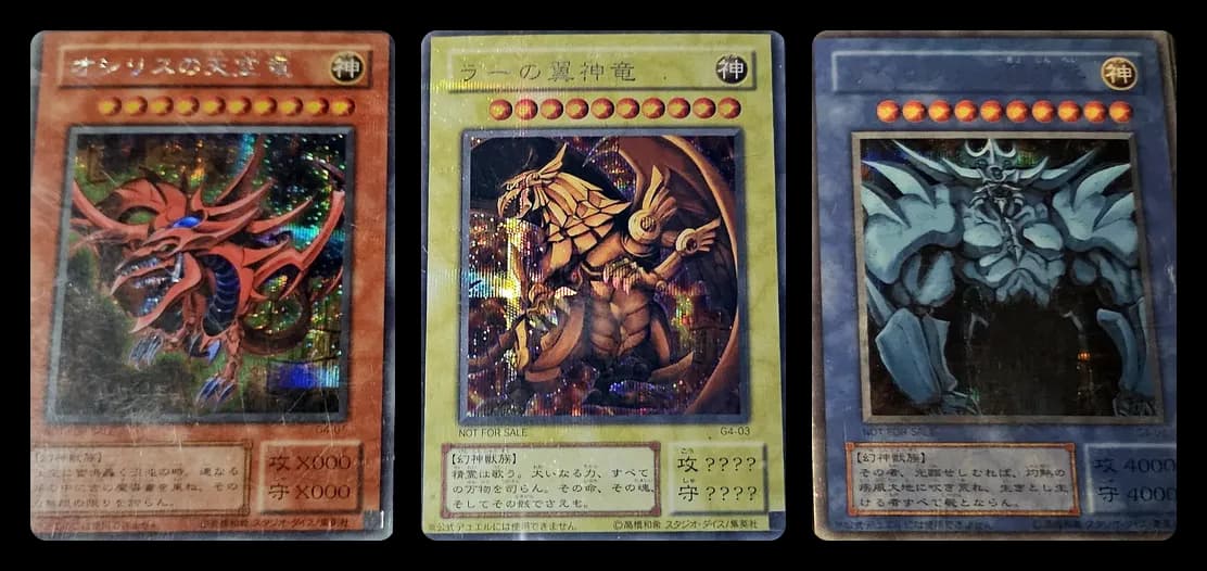 Yu-Gi-Oh! Egyptian God cards G4-01–03 Secret Rare set (JP) 세트 전체