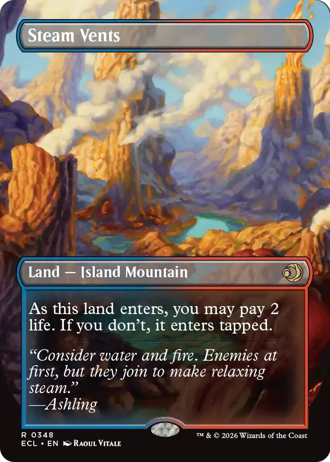 Magic: The Gathering Steam Vents ECL 0348 R (EN) 카드 앞면 (웹 이미지)