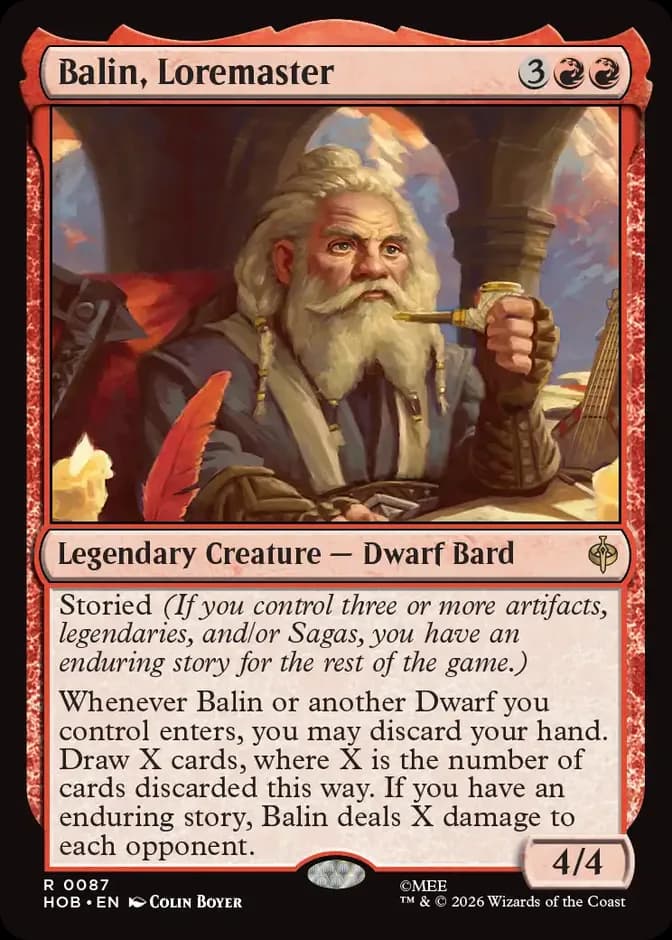 Magic: The Gathering Balin, Loremaster HOB 0087 R (EN) 카드 앞면 (웹 이미지)
