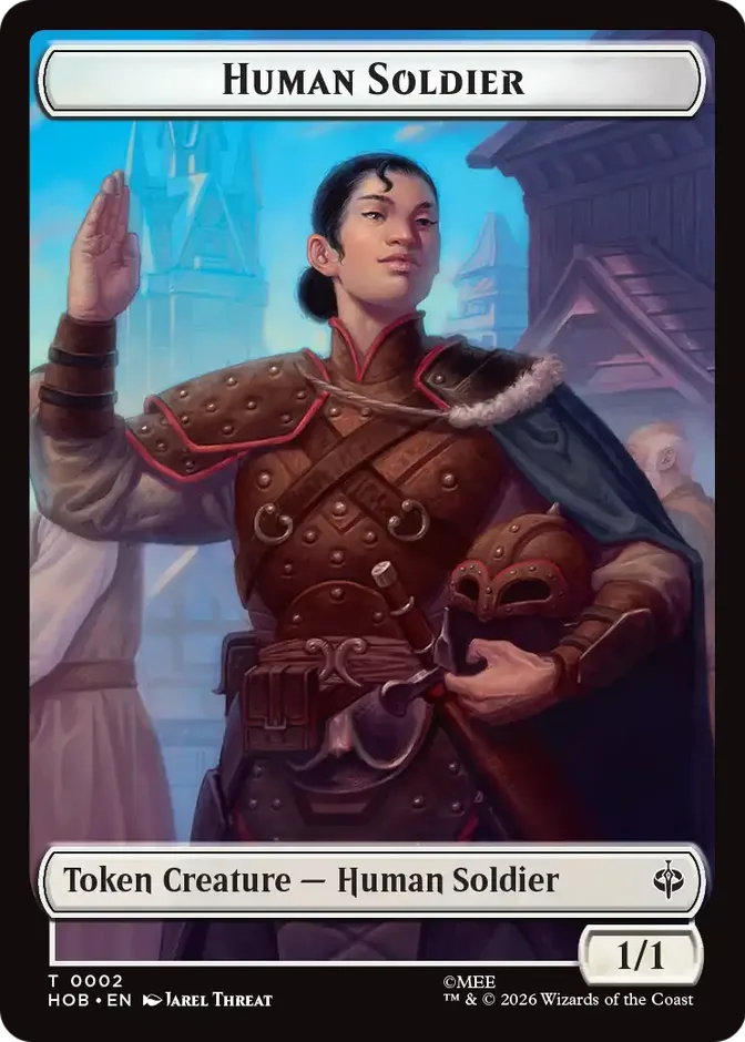 Magic: The Gathering Human Soldier Token HOB T 0002 (EN) 카드 앞면 (웹 이미지)