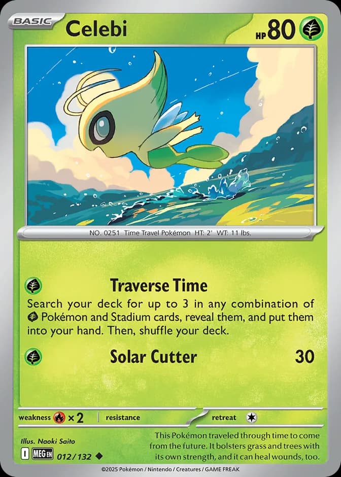 Pokémon TCG Celebi MEG 012/132 U (EN) 카드 앞면 (웹 이미지)