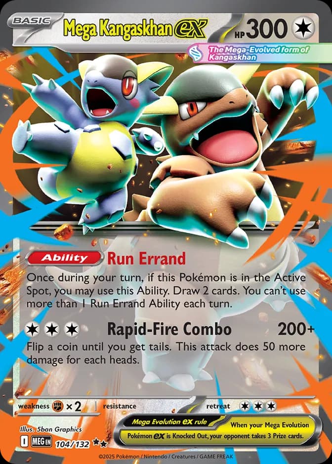 Pokémon TCG Mega Kangaskhan ex MEG 104/132 (EN) 카드 앞면 (웹 이미지)