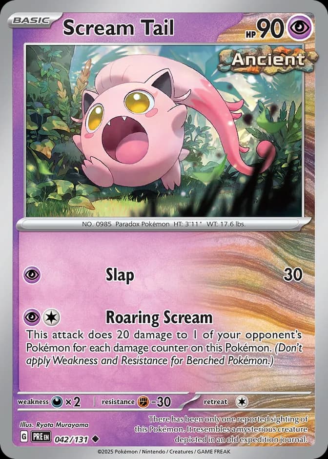 Pokémon TCG Scream Tail PRE 042/131 U (EN) 카드 앞면 (웹 이미지)