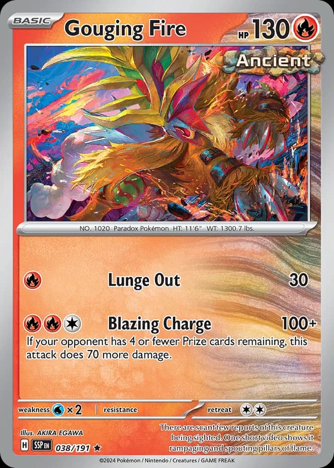 Pokémon TCG Gouging Fire SSP 038/191 Rare (EN) 카드 앞면 (웹 이미지)
